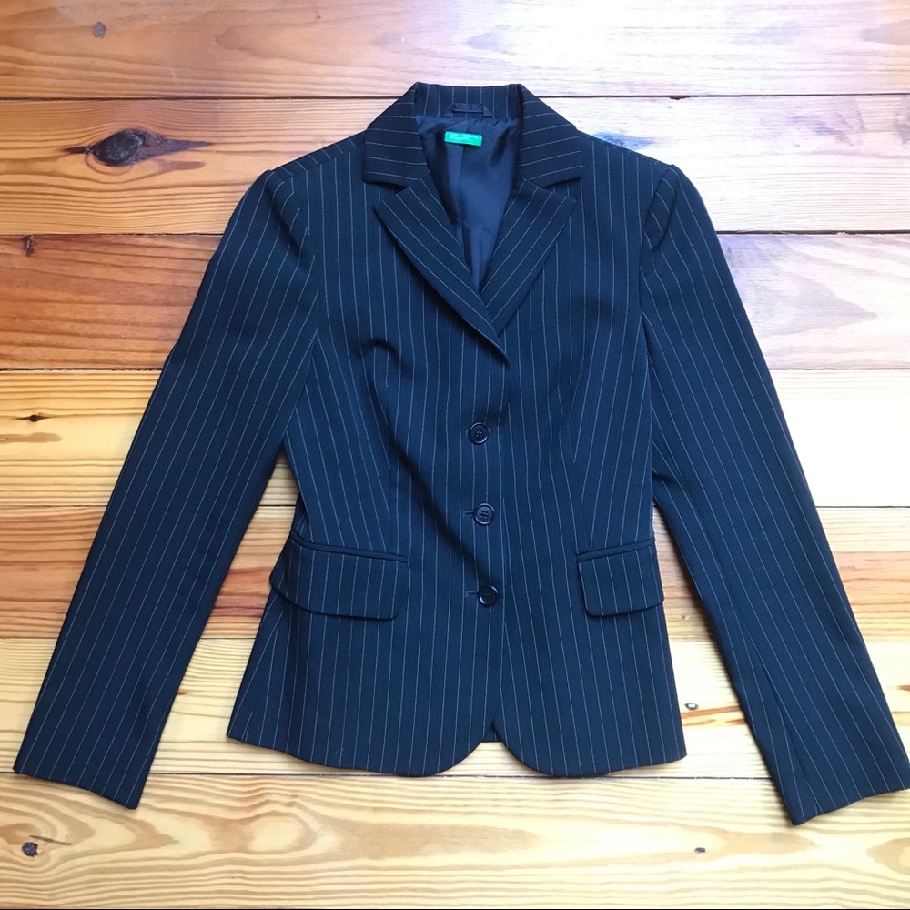 United Colors of Benetton Pinstripe Blazer, EUC S - Picture 3 of 15